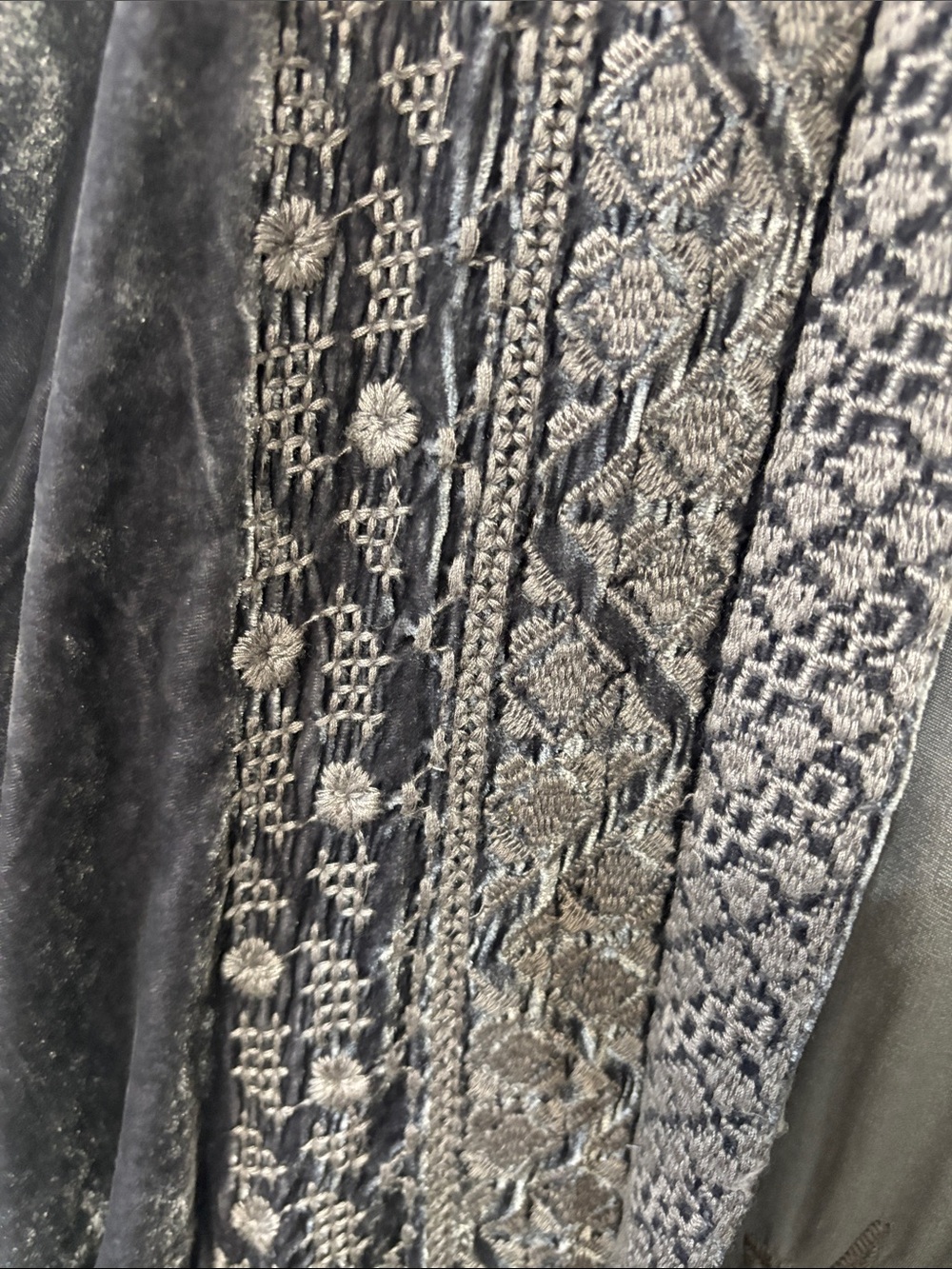 Johnny Was Daniella crushed velvet embroidered draped open front cardigan Small - Picture 5 of 8